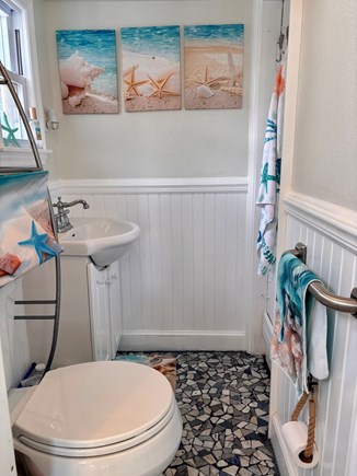 Dennisport, Chase Ocean Grove Cape Cod vacation rental - Recently renovated beachy pebble tile floor