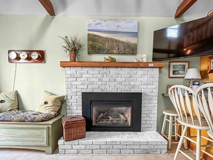 East Sandwich Cape Cod vacation rental - Gas fireplace with smart TV set up for streaming.