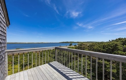 Truro - 9 min to Ptown Cape Cod vacation rental - BBQ deck with gorgeous views of the water.