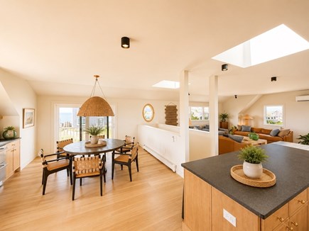 Truro - 9 min to Ptown Cape Cod vacation rental - Spacious kitchen, dining room and living room with water views.