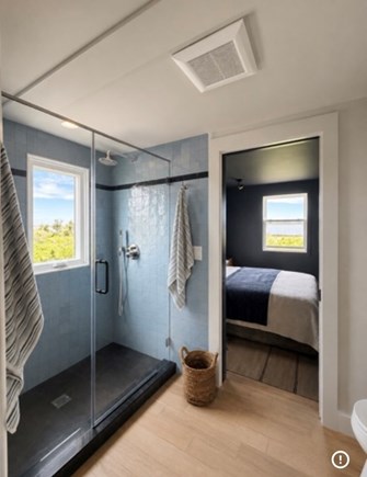 Truro - 9 min to Ptown Cape Cod vacation rental - Jack and Jill Bath with Zellige tiles.
