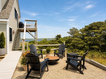 Truro - 9 min to Ptown Cape Cod vacation rental - Fire pit with water views.
