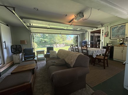 Dennisport Cape Cod vacation rental - Garage family room and kitchen, no stove here.