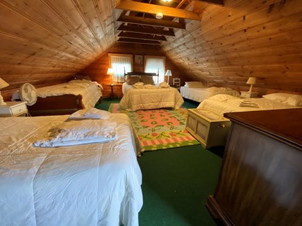 Dennisport Cape Cod vacation rental - 2nd fl br suite above garage family rm. tv, ac’s 4 twin, 1 queen