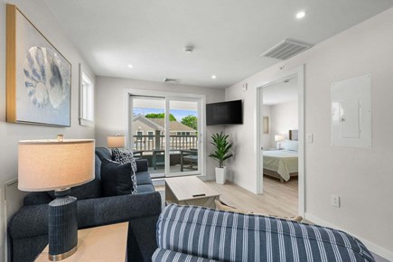 Harwich Port Cape Cod vacation rental - Living room with access to balcony