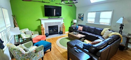 Eastham Cape Cod vacation rental - First floor family room with propane fireplace