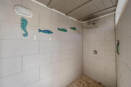 Dennis Port Cape Cod vacation rental - Outdoor shower is accessed from the backyard, but fully enclosed