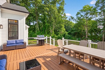 Barnstable Village Cape Cod vacation rental - Large outdoor deck with seats for 15 people, with Weber Grill