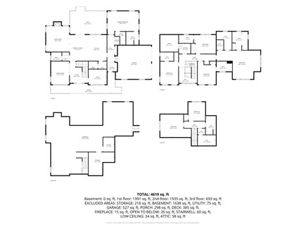 Barnstable Village Cape Cod vacation rental - Floor plan of bedrooms, baths, office, dining room, kitchem, etc