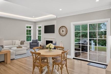 Barnstable Village Cape Cod vacation rental - Open concept large living room and TV connected to the kitchen