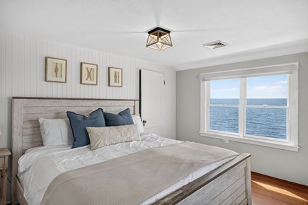 Harwichport Cape Cod vacation rental - King bedroom with ocean-view windows on 2nd floor