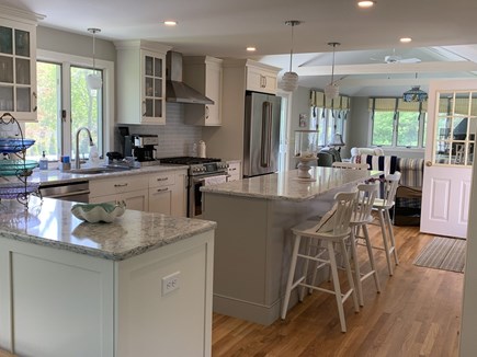 Harwich Port Cape Cod vacation rental - Kitchen opens to family room and spacious deck