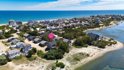 East Sandwich Cape Cod vacation rental - Aerial looking toward beach access