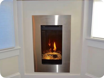 Provincetown Cape Cod vacation rental - Cozy living room fireplace for cool Cape Cod evenings