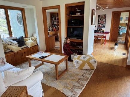 Orleans  Cape Cod vacation rental - The entertainment area, library/office and hall to master bedroom