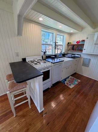 Harwich Port Cape Cod vacation rental - Kitchen with counter seating for 2.