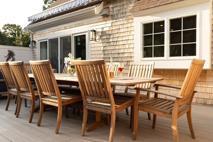 Falmouth Cape Cod vacation rental - Large outdoor dining table seats 10 for a fabulous summer dinner