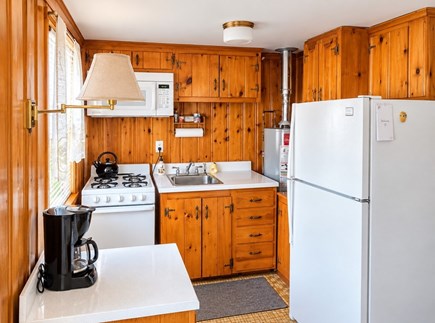 Dennisport Cape Cod vacation rental - Gas Stove w Oven, Coffee Maker, Toaster Oven & Lg refridgerator