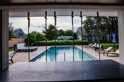 Sandwich, Forestdale Cape Cod vacation rental - Outside pool house & entertainment area