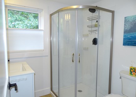 Eastham (Bay side) Cape Cod vacation rental - Bathroom with walk in glass shower 
