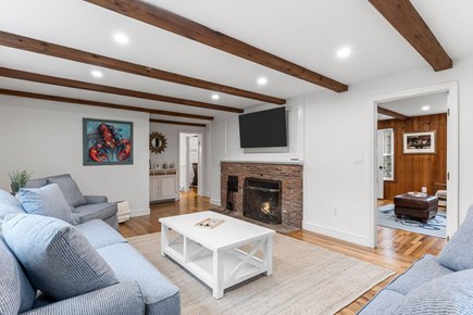 Brewster Cape Cod vacation rental - Main living room with fireplace