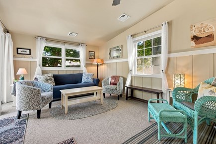West Yarmouth Cape Cod vacation rental - Back den with access to patio and queen sleeper sofa