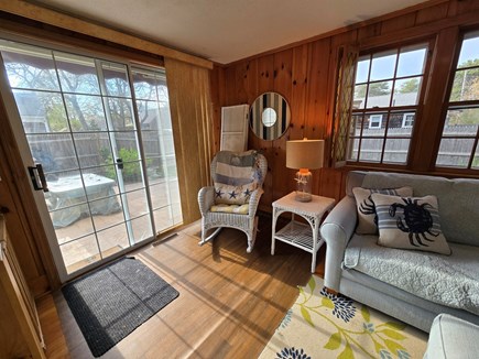South Yarmouth Cape Cod vacation rental - Family Room slider out to the Patio