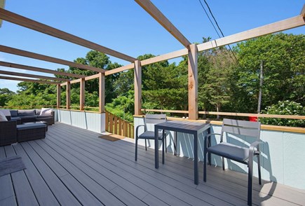 Pocasset Cape Cod vacation rental - Pergola deck overlooking the yard