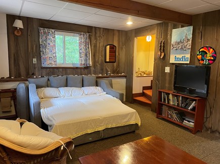 S. Chatham Cape Cod vacation rental - Ground floor  family  room with  queen sleeper open