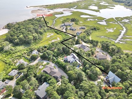 S. Chatham Cape Cod vacation rental - Arial view of short walk to local beach