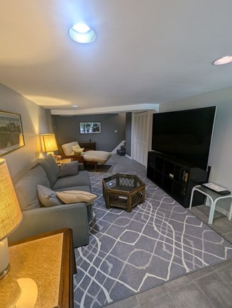 New Seabury Cape Cod vacation rental - Lower level. Huge tv, new bathroom. Teens love it.