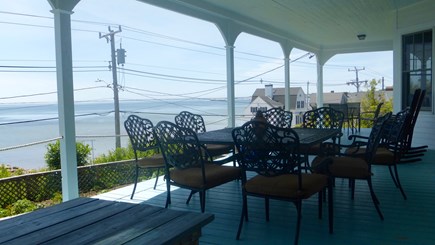 Provincetown, East End Cape Cod vacation rental - Porch dining table for eight overlooking Cape Cod Bay
