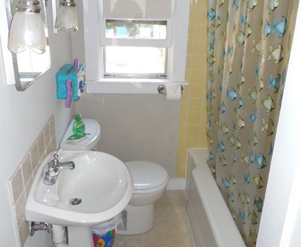 West Yarmouth Cape Cod vacation rental - The Bathroom. Tub/Shower combo inside.
Also a Shower outside.