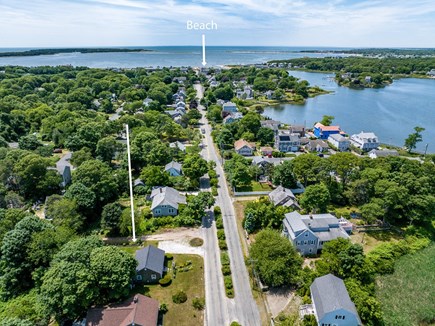 West Yarmouth Cape Cod vacation rental - Standish showing Beach and House location.  3rd House from Rte 28