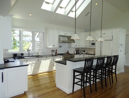 Wellfleet Cape Cod vacation rental - Cook’s kitchen with an open plan and skylights