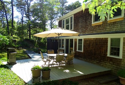 Wellfleet Cape Cod vacation rental - Back deck area with grill, lots of privacy