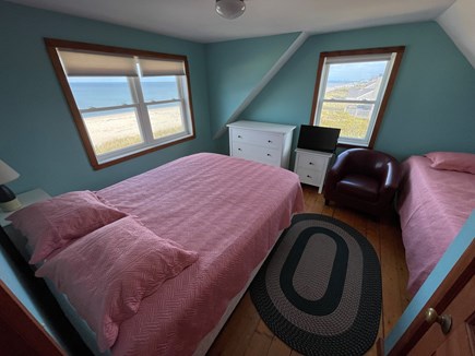 sandwich Cape Cod vacation rental - Oceanfront master bedroom with queen bed, twin trundle beds, HDTV