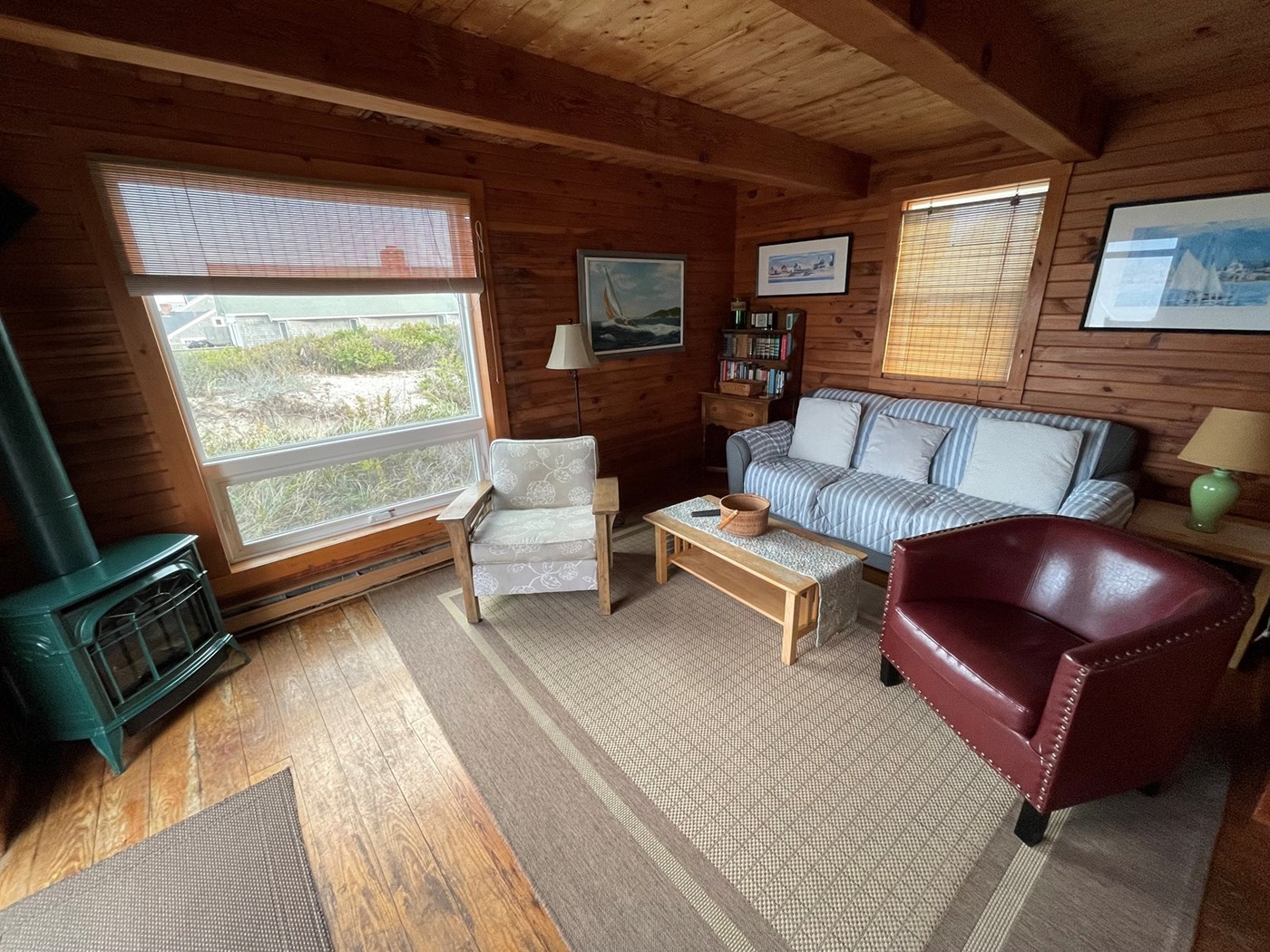 Sit by the fire while enjoying sweeping ocean views HDTV and AC