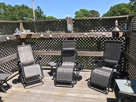 West Yarmouth Cape Cod vacation rental - Read the paper and drink coffee on private deck off master BR