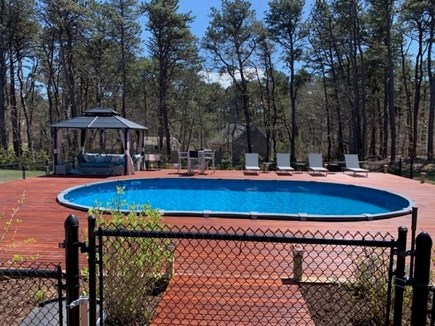 Eastham Cape Cod vacation rental - Delightful heated salt water pool with huge mahogany deck.