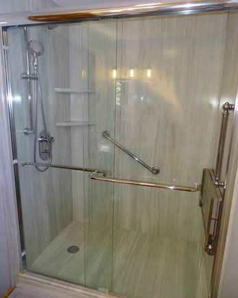 Eastham Cape Cod vacation rental - New glass walk in shower in Pool house bath