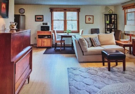 Eastham Cape Cod vacation rental - Studio with king size bed (in foreground), mini kitchen and bath.