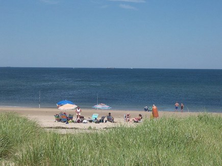 Sagamore Beach, Sandwich  Cape Cod vacation rental - Picture looking straight out from deck.  Private roomy beach!
