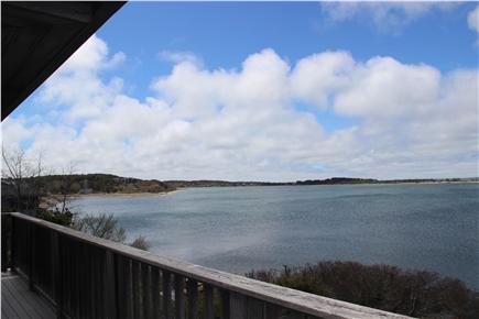 Wellfleet Harbor, on the Bluff Cape Cod vacation rental - View from the top deck looking south at high tide.