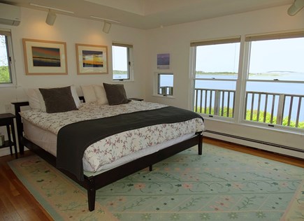 Wellfleet Harbor, on the Bluff Cape Cod vacation rental - King Bedroom and View over the Bay
