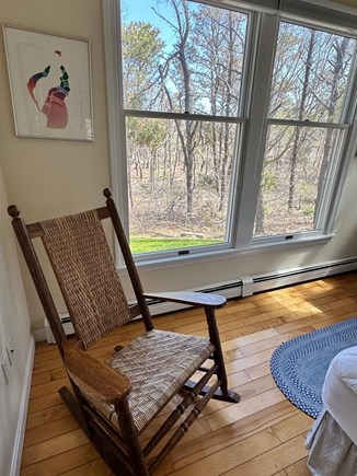 Wellfleet Cape Cod vacation rental - The master bedroom with queen size bed, looks out to the gardens