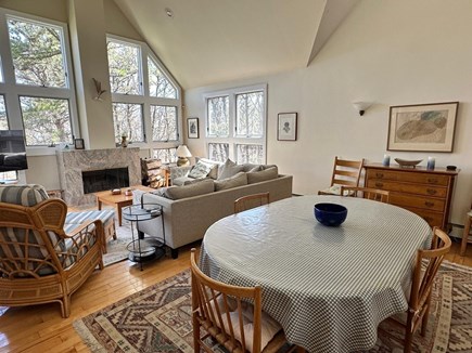 Wellfleet Cape Cod vacation rental - The open living and dining room, surrounded by views to garden