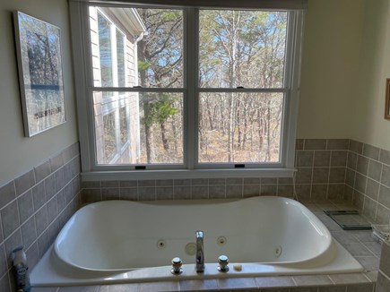 Wellfleet Cape Cod vacation rental - The master bath, with jacuzzi soaking tub and separate shower