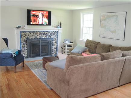 Falmouth Cape Cod vacation rental - Living Room with HDTV and gas fireplace