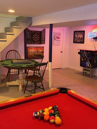Popponesset/New Seabury  Cape Cod vacation rental - Basement shot of Darts, Poker Table, and Mortal Kombat Arcade